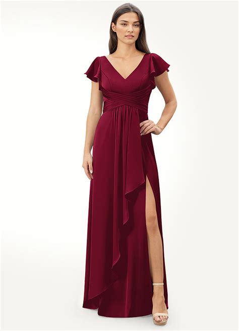 Omari Try On Dress Sample Dress Burgundy Bridesmaid Dresses Azazie AU