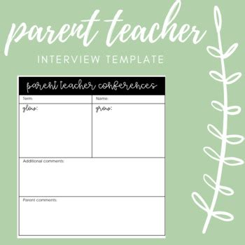 Parent Teacher Interview Template By Miss Hannah S Classroom Tpt