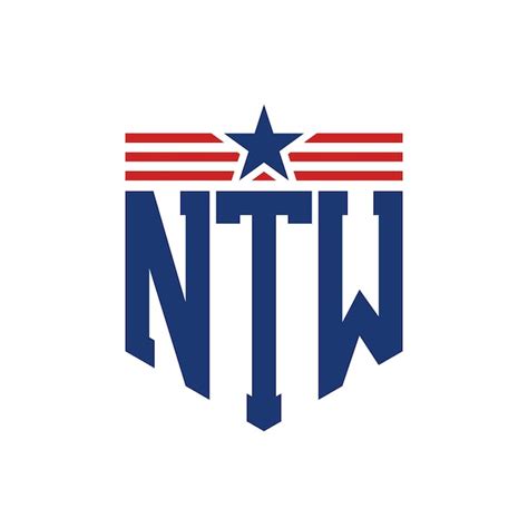 Premium Vector | Patriotic NTW Logo with Star and American Flag Straps ...