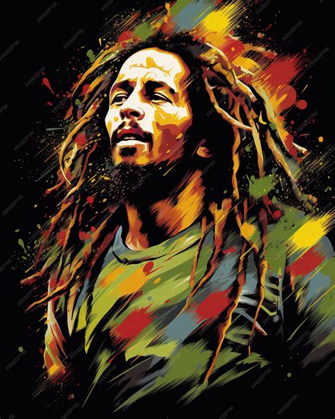 Premium Photo Reggae Legend A Vibrant Bob Marley Artistic Graphic