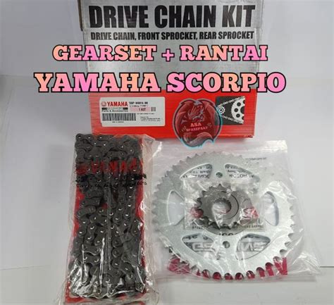 Gearset Motor Yamaha Scorpio Ger Gir Gear Rantai Satu Set Kualitas Asli