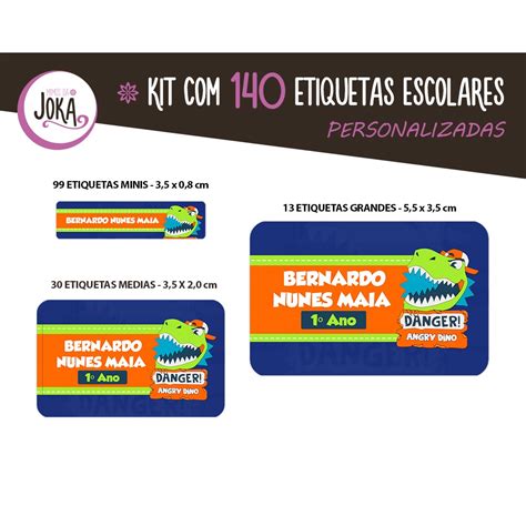 Kit Etiquetas Escolares Vinil Prova D água 100 Unids Lapis Escorrega