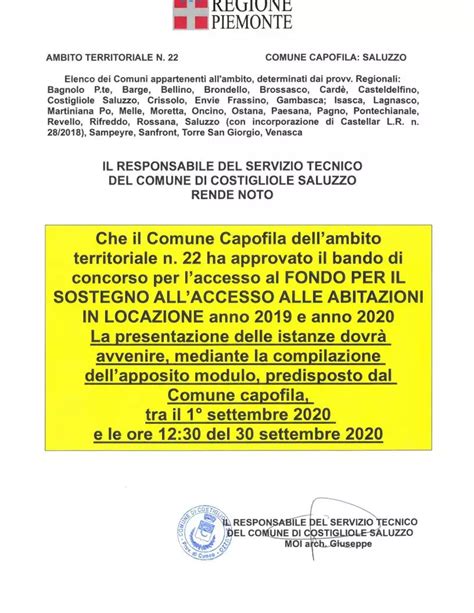 Fondo Per Il Sostegno All Accesso Alle Abitazioni In Locazione Anno