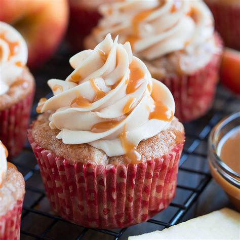 Spiced Apple Cupcakes With Caramel Frosting Garnish Glaze