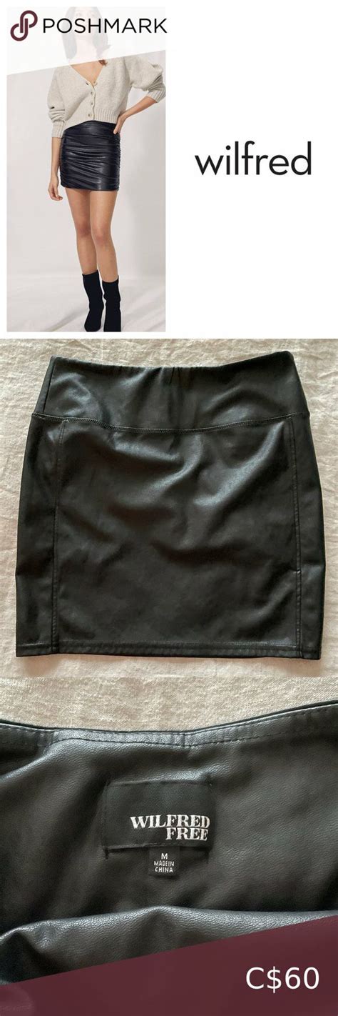 Aritzia Wilfred Free Stretch Pleather Vegan Leather Mini Skirt Size M