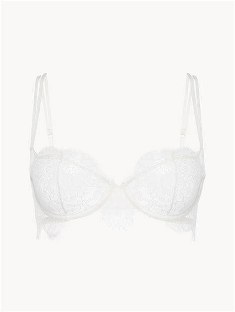 Luxury Lace Push-Up Bra in White | La Perla