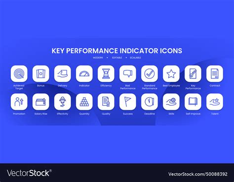 Key Performance Indicator Icon Collection Vector Image