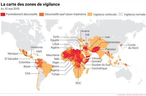 Zones rouges quels pays sont considérés comme dangereux par le