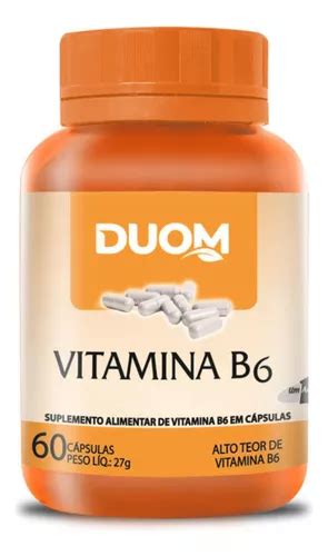 Suplemento En Cápsula Duom Vitamina B6 Alto Contenido Piridoxina Solo 1 Al Día 60caps Duom Sabor