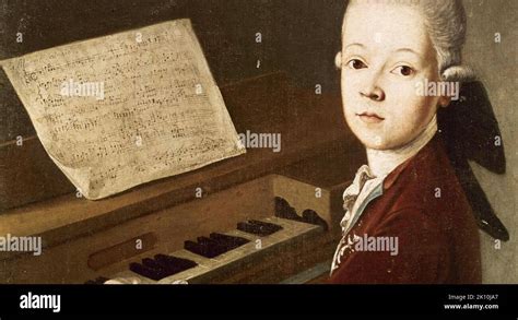 Wolfgang Amadeus Mozart 1756 1791 Detail Of A 1768 Painting Playing