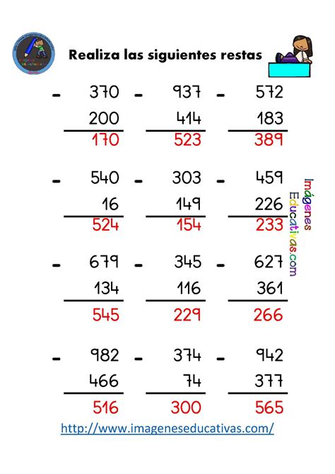 Fichas Restas Con Y Sin Llevada Imagenes Educativas