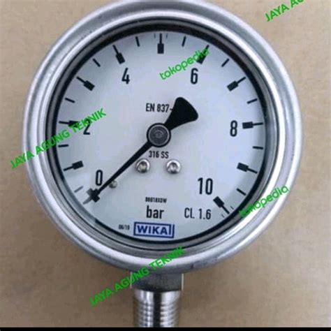 Jual Wika Pressure Gauge 6 Inch 10 Bar 1 2 Npt Full Stainless Jakarta