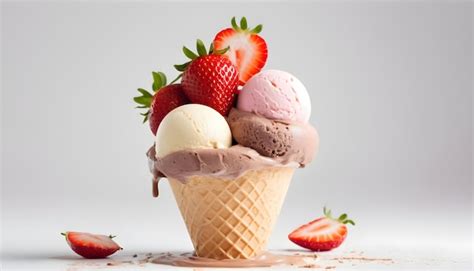 Premium Photo Summer Gourmet Dessert Fresh Strawberry Ice Cream Sundae