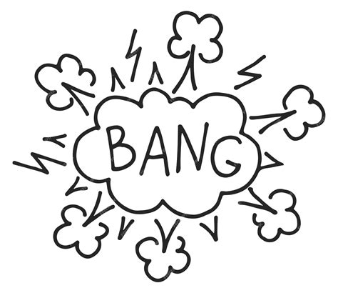 Premium Vector | Bang sound effect Comic bubble doodle icon