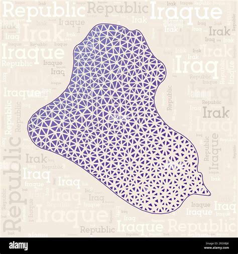 Diseño de mapas de IRAK Nombres de países en diferentes idiomas y