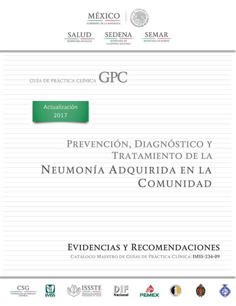 Neumonìa ER GPC NEUMO GUÍA DE PRÁCTICA CLÍNICA GPC Prevención