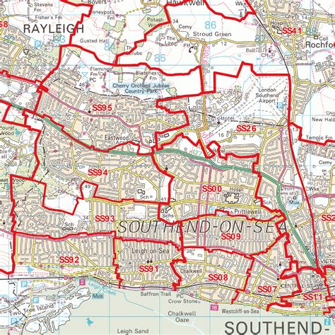 Southend-On-Sea Postcode Map (SS) – Map Logic