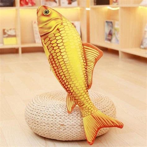 Kawaii Cute Koi Fish Realistic Animal Plush Pillow Stuffed Toy Etsy