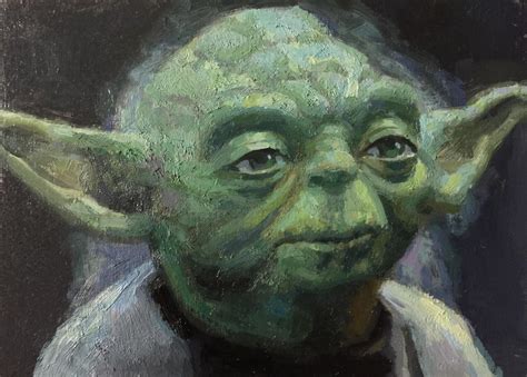 Yoda Fan Art 6x8 Inches Oil On Wood Rstarwars