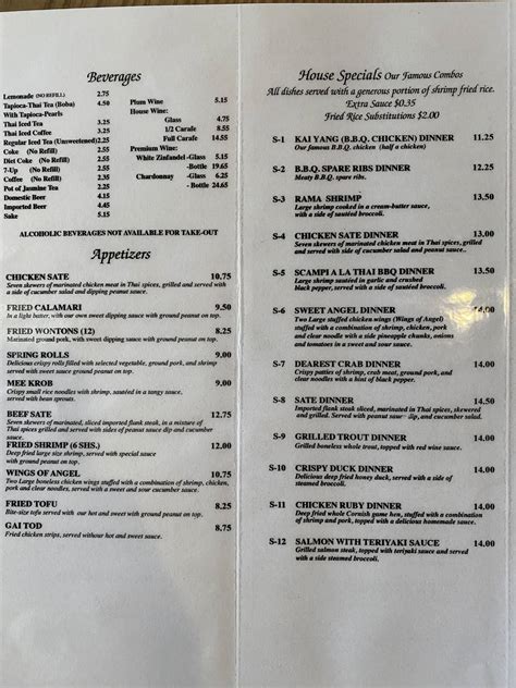 Menu At Thai Original Bbq Restaurant Cerritos