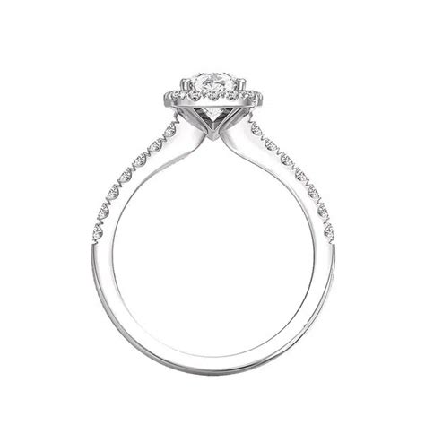 Classic Cushion Cut Halo Engagement Ring | Hidden Pink Diamond