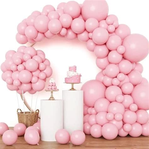 Ballons de baudruche Bohème Kit de guirlande de 84 ballons Rose