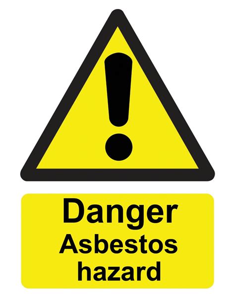 Danger Asbestos Hazard Warning Notice Safety Business Sign Advisory