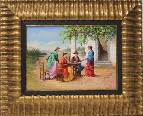 López Galindo Costumbrista scene Original oil paintings for sale at