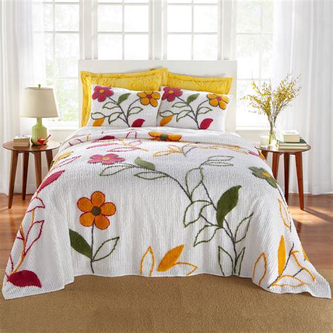 Julie Floral Chenille Bedspread Collection Plus Size Bedding