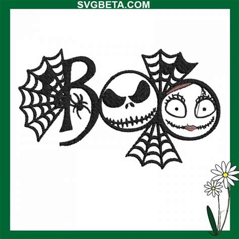 Jack Skellington Boo Embroidery Design Jack Halloween Boo Embroidery