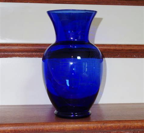 Cobalt Blue Crystal Vase Urn Large Heavy