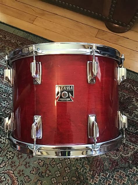 Vintage Tama Superstar 14 Tom Standard Depth Cherry Wine Reverb