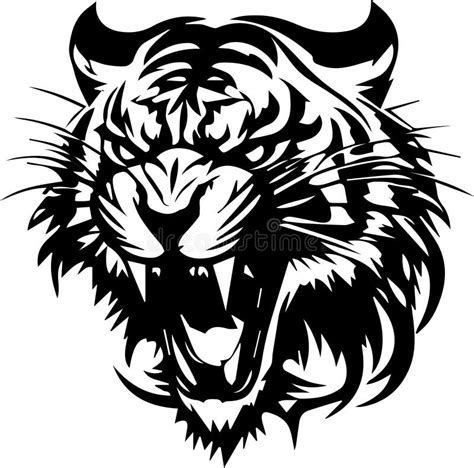 Tiger Logo Monochrome Design Style Stock Vector Illustration Of