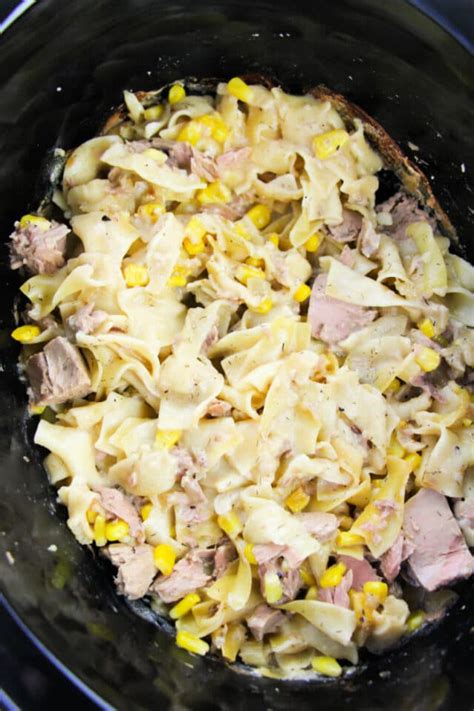 Easy Crockpot Tuna Noodle Casserole With Egg Noodles