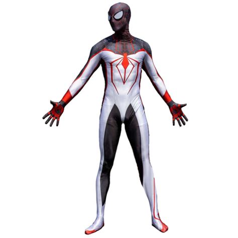 Miles Morales Cosplay Costume White Ps5 Track Suit Marvels Spider Man