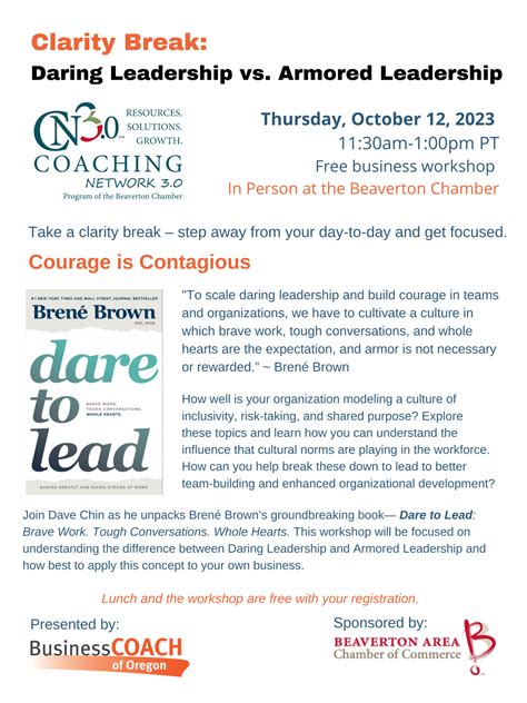 Coaching Daring Leadership Vs Armored Leadership Beaverton Area