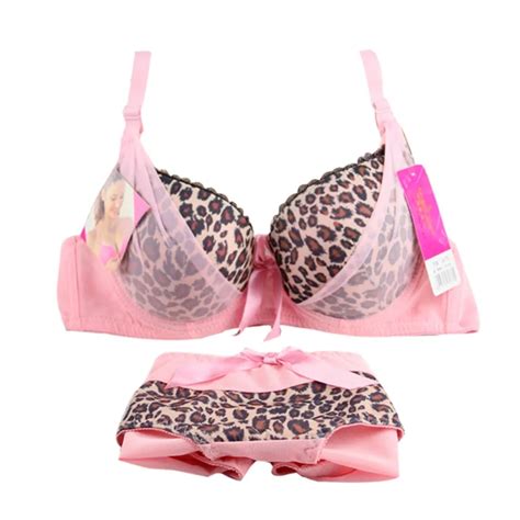 Sexy Women Lady Girls Cute Underwear Lace Leopard Underwear Push Up Bra Set In Bra And Brief Sets