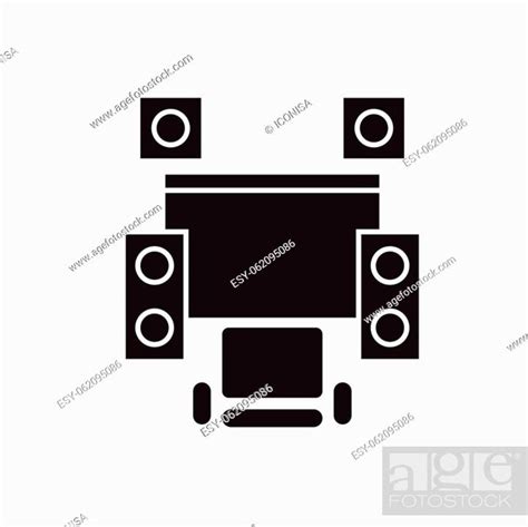 Hi-fi system black vector concept icon. Hi-fi system flat illustration ...