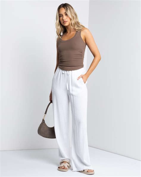 Shop Ava And Ever Basic Ruched Side Tank Top In Espresso Fast Shipping And Easy Returns City