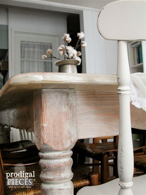 Whitewashed Or Limewashed Wood Prodigal Pieces Painted Dining