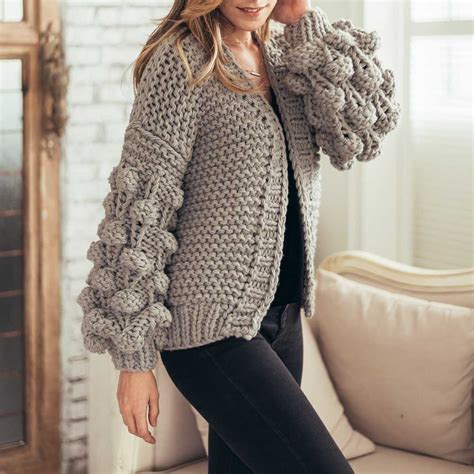 Oversized Chunky Thick Cable Knit Cardigan Sweater Sunifty