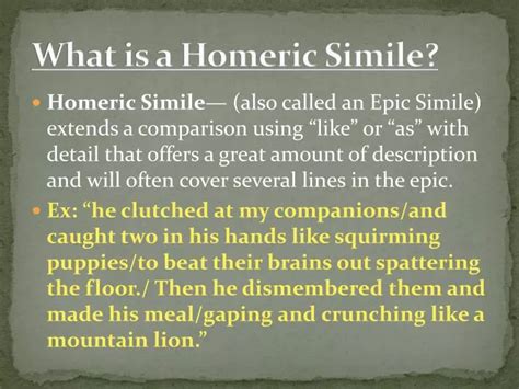 PPT - What is a Homeric Simile? PowerPoint Presentation, free download ...