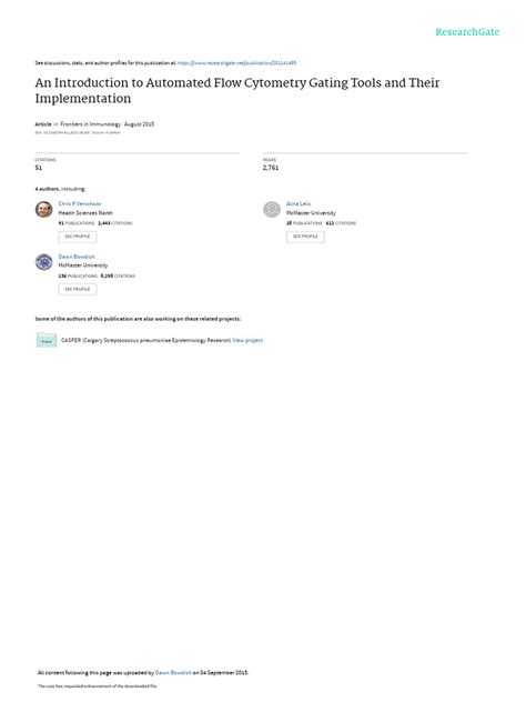 An Introduction To Automated Flow Cytometry Gating Tools And Their