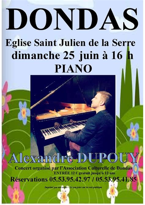 Mairie De Dondas Concert Alexandre Dupouy En L Glise Saint