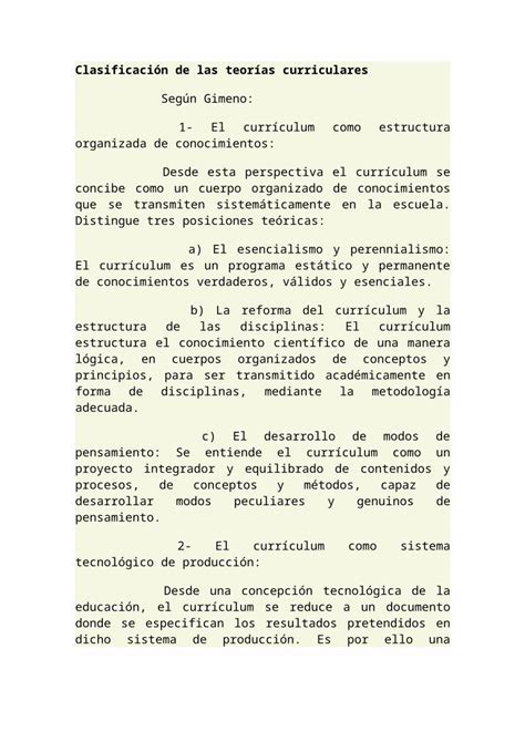 DOCX Clasificación de las teorías curriculares DOKUMEN TIPS