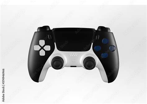 Controller wireless, black and white, gamepad for play games on PS5 console or pc, gamer on ...