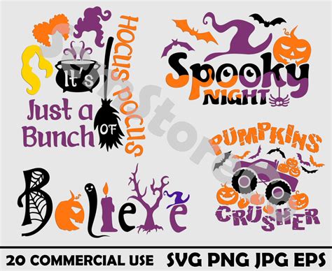 20 Designs Halloween Svg Bundle Printcut Svg Design Etsy