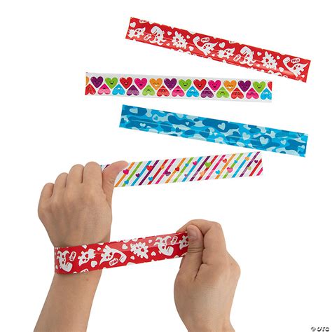 Valentine Slap Bracelets 12 Pc Oriental Trading