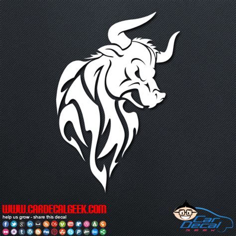 Tribal Bull Vinyl Car And Wall Window Decal Sticker