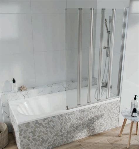 S6 Acqua Arm Chrome 5 Panel Bath Screen 1500 X 1000mm — Wise Bathrooms